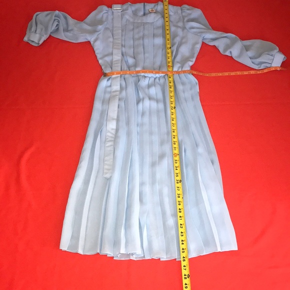 VINTAGE ILGWU BLUE WOMEN DRESS SIZE 12 - Picture 14 of 16